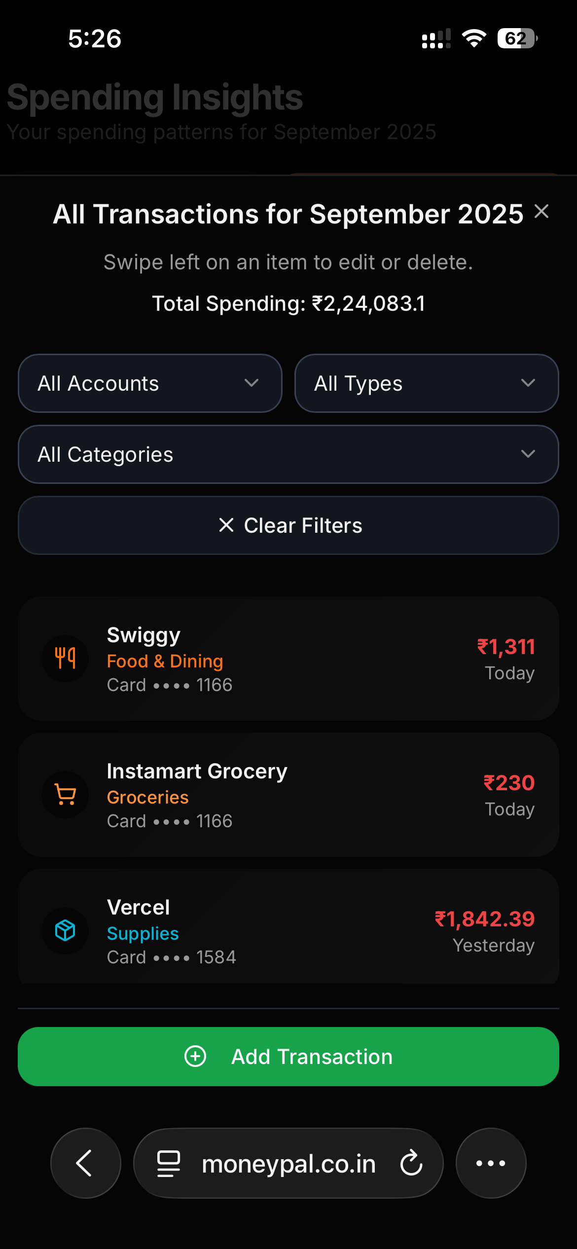 Complete Transaction History